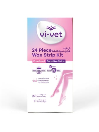 مجموعة شرائح شمع لازالة الشعر للبشرة الحساسة باودر من في فيت - 24 قطعة