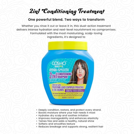 مجموعة ترطيب ونعومة فائقة للشعر الأملس والمتجعد من كوزمو - 3 قطع