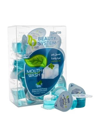 غسول الفم كبسولات منعشه بنكهه النعناع المنعش من بيوتي سيستم - 13 مل × 20