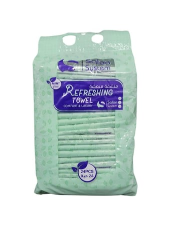 منشفة منعشة من صالون سيستم – برائحة النعناع 24 قطعة