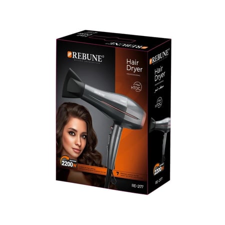 مجفف شعر ريبون بروفيشنال بقوة 2200 واط - أسود - RE-2177