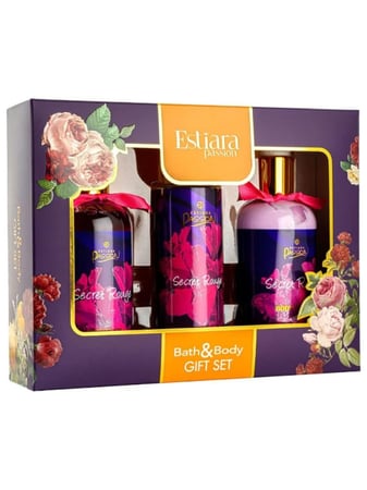 طقم هدايا للعناية و الاستحمام سيكرت روج من استيارا باشن- | 3 قط