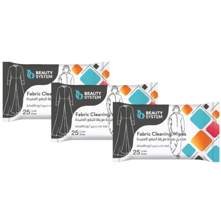 مناديل مبللة مزيلة للبقع العنيدة من بيوتي سيستم ، 25 منديل × 3