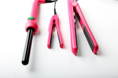 مجموعة تمليس وتلفيف الشعر 3 في 1 من جوسي ايبر - مقاس 25 | وردي