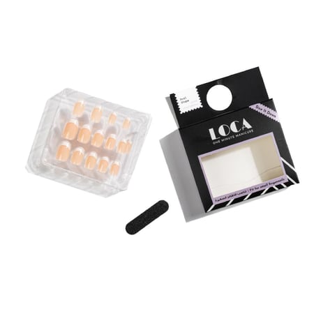 اظافر صناعية لصق ذاتي من لوكا - N7 شكل بيضاوي لون فرنسي طبيعي