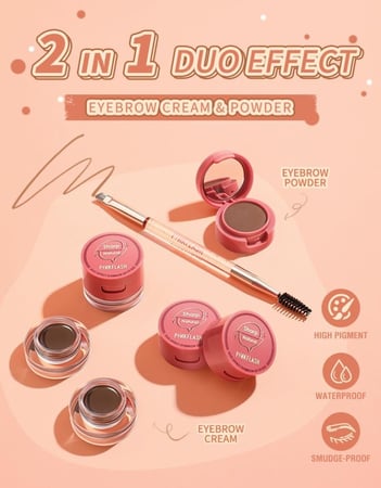 مجموعة حواجب ثنائية التأثير بودرة وجل من بينك فلاش - PF-E22