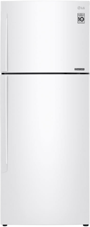 ثلاجة فريزر علوي lg سعة 438 لتر 154 قدم انفيرتر أبيض للعائلة