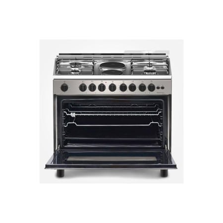 فرن 4 عيون غاز + 2 كهرباء بومباني 60×90 استيل امان ESSENTIAL90GG42IX