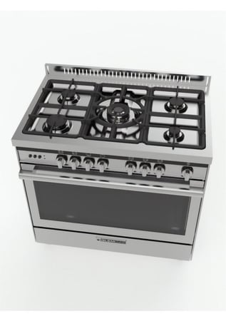 فرن غاز Glem Gas ستانلس ستيل 60×100 مع مقلاة هوائية وأمان تام للمطبخ