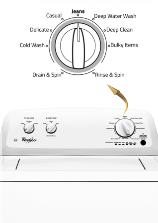 غسالة ملابس ويرلبول Whirlpool سعة 12 كجم 9 برامج بلوحة تحكم أبيض