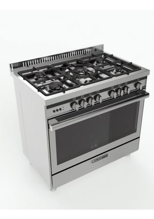 فرن غاز Glem Gas ستانلس ستيل 60×100 مع مقلاة هوائية وأمان تام للمطبخ