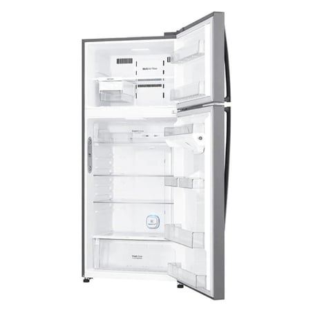 ثلاجة بفريزر علوى LG 506 لتر فضية بلاتينى واي فاي للعائلة الكبيرة LT19HBHSIN