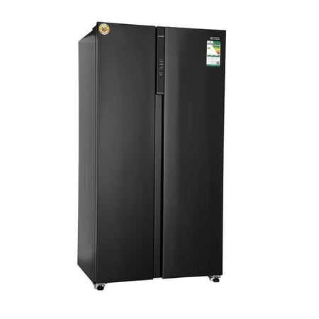 ثلاجة بابين جنرال سوبريم دولابي 20.0 قدم أسود ستيل كمبروسر انفرتر وتعقيم ضوئي