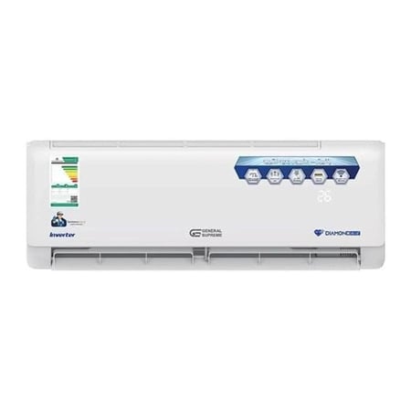 مكيف اسبليت جنرال سوبريم دايموند بلو أنفيرتر حار بارد سعة تبريد 21200 وحدة ريش ذهبية تنظيف ذاتي