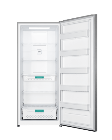 فريزر راسي Hisense سعة 20.9 قدم فضي بشاشة رقمية ومقبض طويل للمنازل