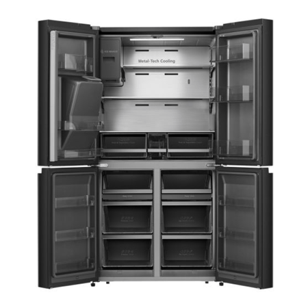 ثلاجة دولابية Hisense 4 أبواب 543 لتر انفرتر بصانعة ثلج وموزع ماء للعائلة