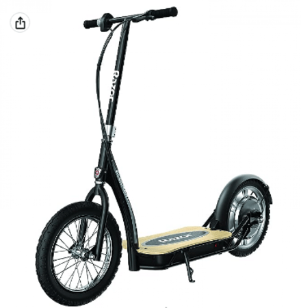 سكوتر كهربائي Razor 350W بطارية 36V عجلات 16 إنش ولوحة خيزران للتنقل