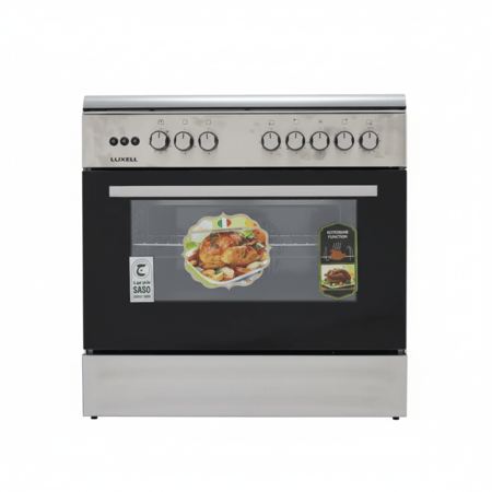 فرن غاز LUXELL 0 شعلات 00 ستانلس ستيل وزجاج للمطابخ المنزلية
