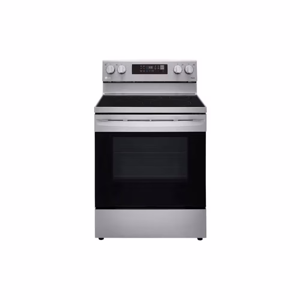 فرن كهرباء lg lrel6323s ستانلس ستيل 63 قدم بخمس عيون وقلاية هوائية