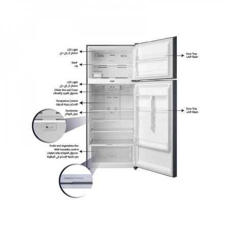 ثلاجة General Supreme 18.0 قدم ستانلس ستيل بكمبروسر إنفرتر وشاشة تحكم