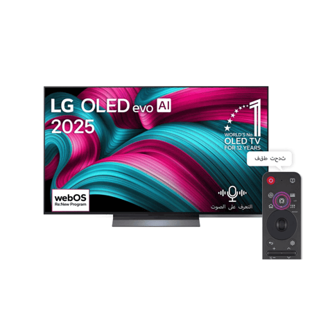 تلفزيون lg oled 65 بوصة 4k evo c5 ذكي بدعم dolby vision وdolby atmos