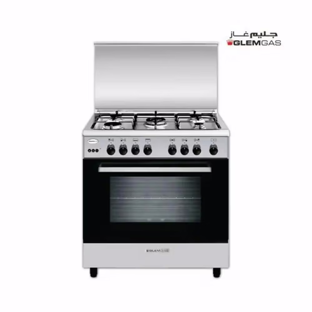 موقد غاز قائم بذاته جليم غاز 5 شعلات ستيل مقاس 80فى50 للمطابخ المنزلية