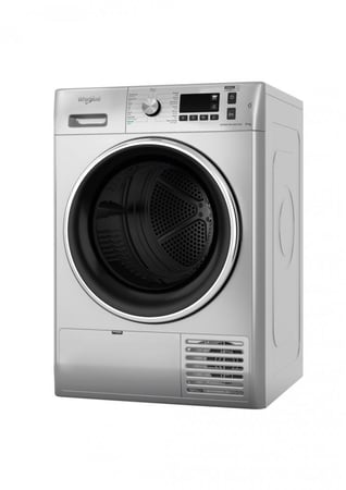 مجفف ملابس Whirlpool سعة 9 كغ بمضخة حرارية و15 برنامج للمنزل فضي