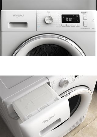 مجفف ويرلبول بسعة 9 كيلو 15 برنامج بمضخة حرارية وانفرتر للعائلة FFTM119X2X