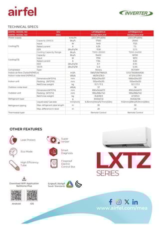 مكيف ايرفل انفرتر Airfel 21000 وحدة تبريد بارد تربو وايفاي للمنازل