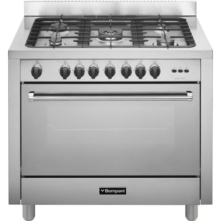 فرن وموقد غاز bompani سعة 119 لتر ستانلس ستيل 5 شعلات إيطالي