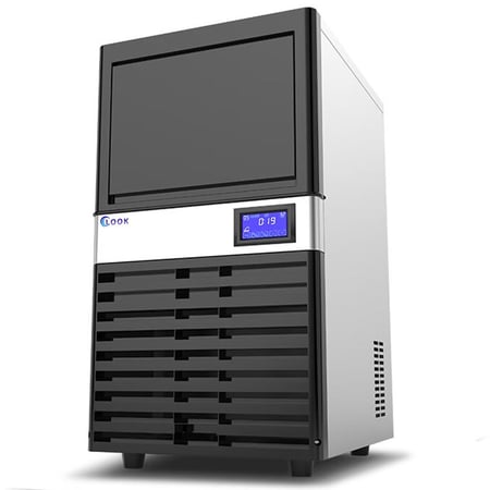 صانعة مكعبات الثلج look بسعة 60 كجم بتبريد مدمج وشاشة رقمية للمطاعم