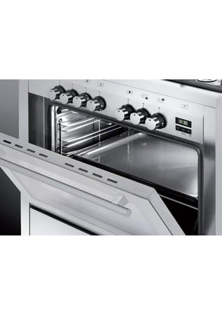 فرن غاز Glem 60×100 ستانلس ستيل بشاشة رقمية و5 شعلات للعائلة