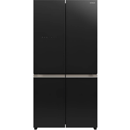 ثلاجة دولابية hitachi 181 قدم 4 أبواب فرنسية باللون الأسود للمطبخ