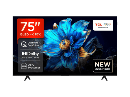 تلفزيون ذكي tcl 75 بوصة qled 4k بمسرع game master 30 للألعاب والسينما