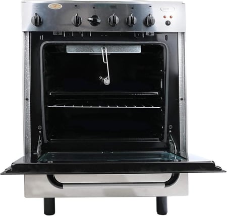 فرن جليم غاز كهربائي 60x60 سم بواجهة ستانلس و4 شعلات للمطبخ