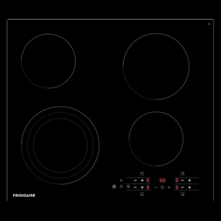 سطح سيراميك بلت إن frigidaire 60 سم أسود 4 شعلات بتحكم رقمي وشاشة led