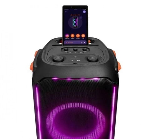 سماعة حفلات محمولة JBL هارمان بارتي بوكس 710 بقوة 800 وات بعجلات ومقابض