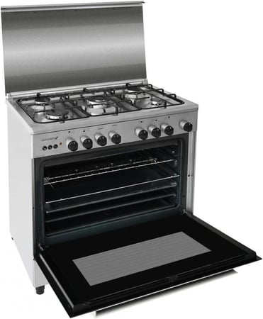 فرن غاز Glem ستانلس ستيل 60×80 بخمسة شعلات للمطبخ المنزلي