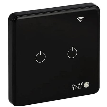 مفتاح ذكي ثنائي اسود تحكم عن بعد Wifi