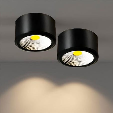 سلندر خارجي ليد 10 واط فريم اسود انارة صفراء 3000 كلفن