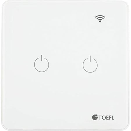 مفتاح ثنائي الذكي غطاء ابيض تحكم عن بعد WiFi سهل الاستخدام يعمل باللمس تحكم بالجوال متوافق مع اليكسا وجوجل هوم توفل