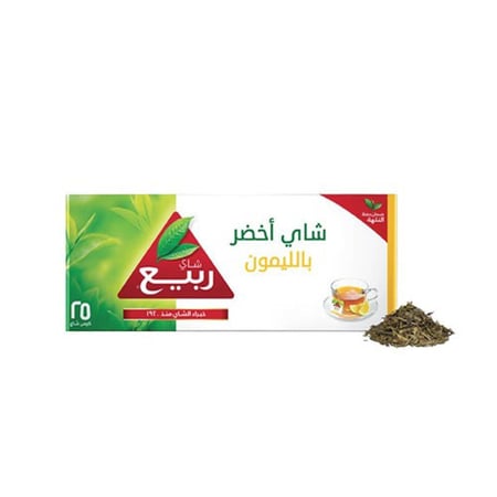 الربيع - شاي أخضر بالليمون  أكياس 25 × 1.6 غرام