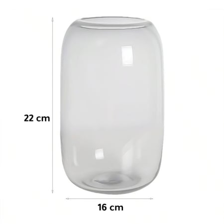 حوض زجاجي أسطواني للأسماك والتيراريوم Glass Cylinder Tank – 16 × 22 cm