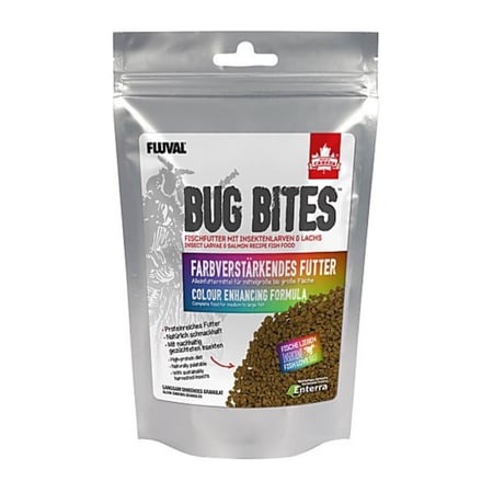 يرقات لجميع الأسماك مع معزز الألوان -  Fluval Colour Enhancing Bug Bites – 125g