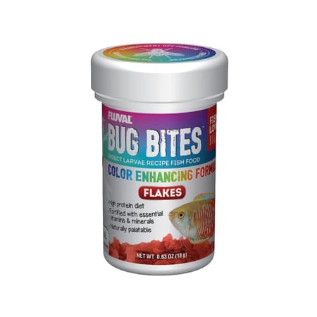 يرقات رقائق لجميع الاسماك مع معزز الألوان - Fluval color bug flakes