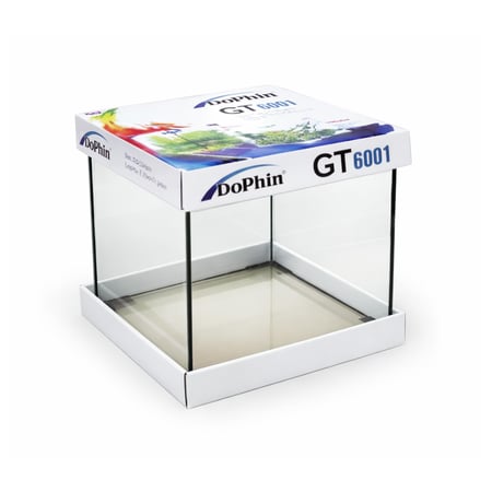 حوض زجاجي مكعب من شركة Dophin – مع غطاء Dophin Glass Cube Tank with Lid