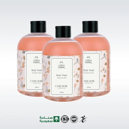 باقة كاندي روز غسول جسم بمستخلص الورد الطبيعي مافانت - 3*400 مل