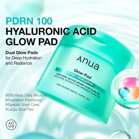 وسادات تونر لتوهج البشرة بحمض الهيالورونيك من انوا 60 قطعة 180 مل