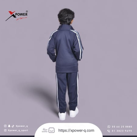 طقم رياضي كحلي و سماوي