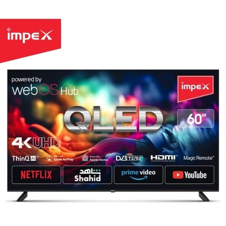 تلفزيون سمارت IMPEX 60 بوصة QLED 4K UHD بنظام webOS – بدون إطار – موديل FIESTA60Q